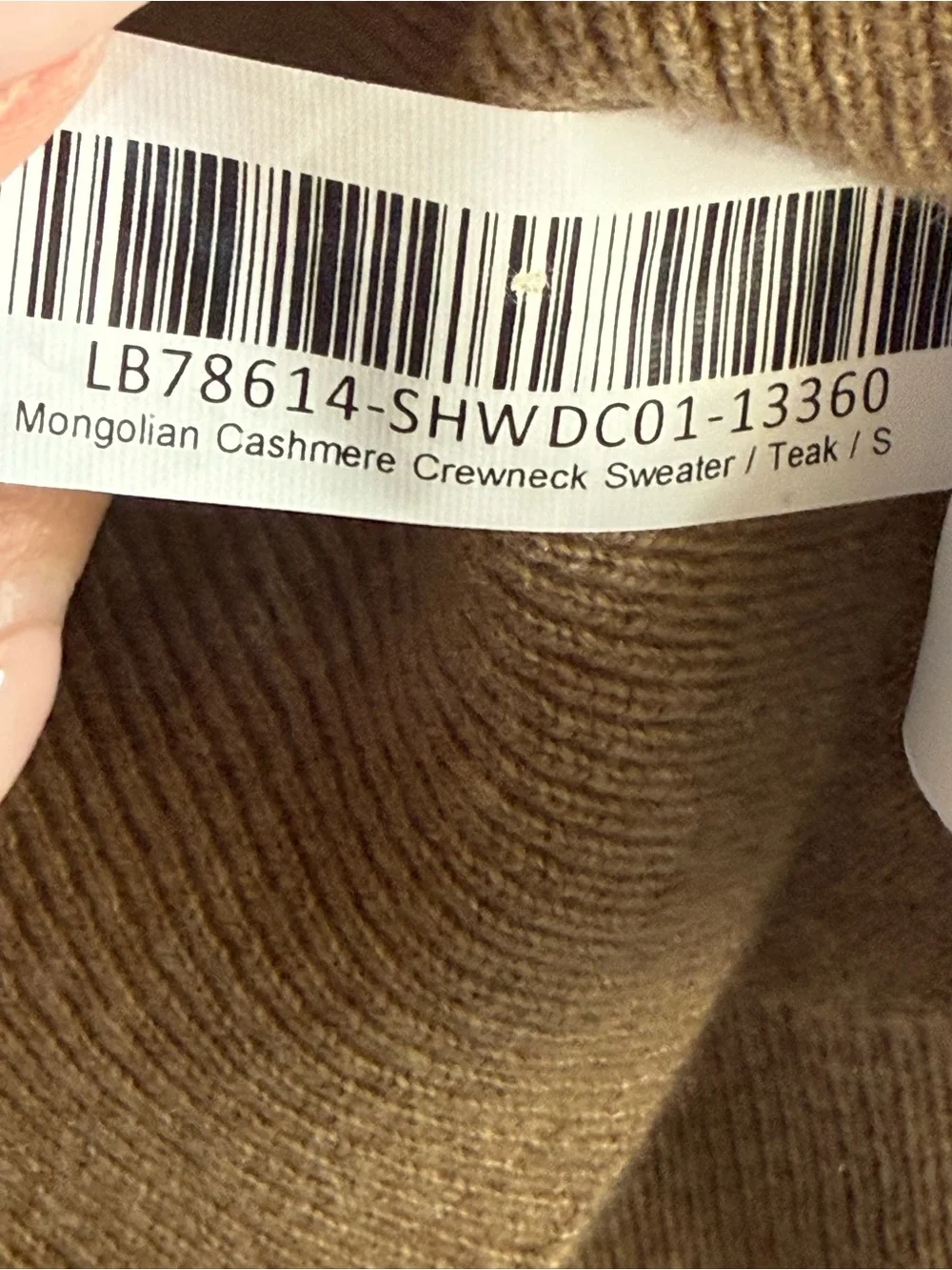 Quince Crewneck Sweater 100% Mongolian Cashmere Teak Brown Small